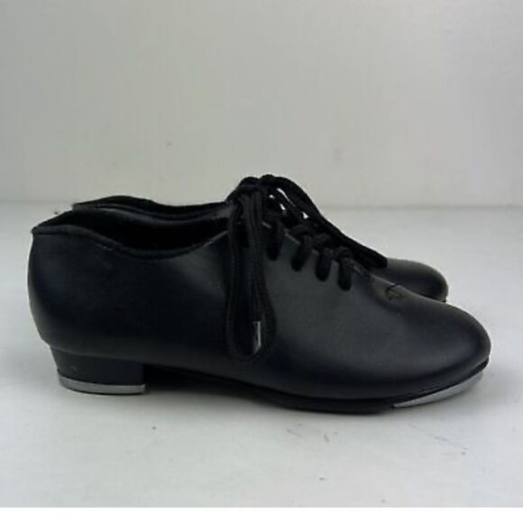 DANZNMOTION Womens Black Lace Up Vegan Tap Dance Shoes 5 M - Picture 3 of 10